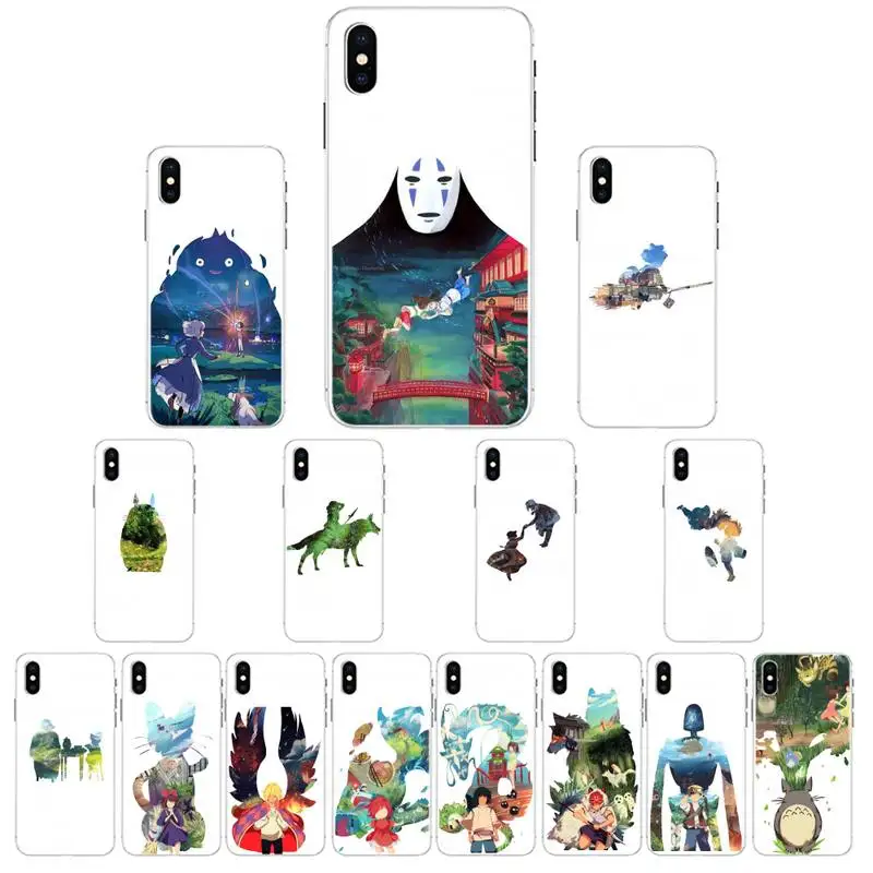 

Cute Totoro Spirited Away Ghibli Miyazaki Phone Case For iPhone X XS MAX 6 6s 7 7plus 8 8Plus 5 5S se 2020 XR 12 11 pro max