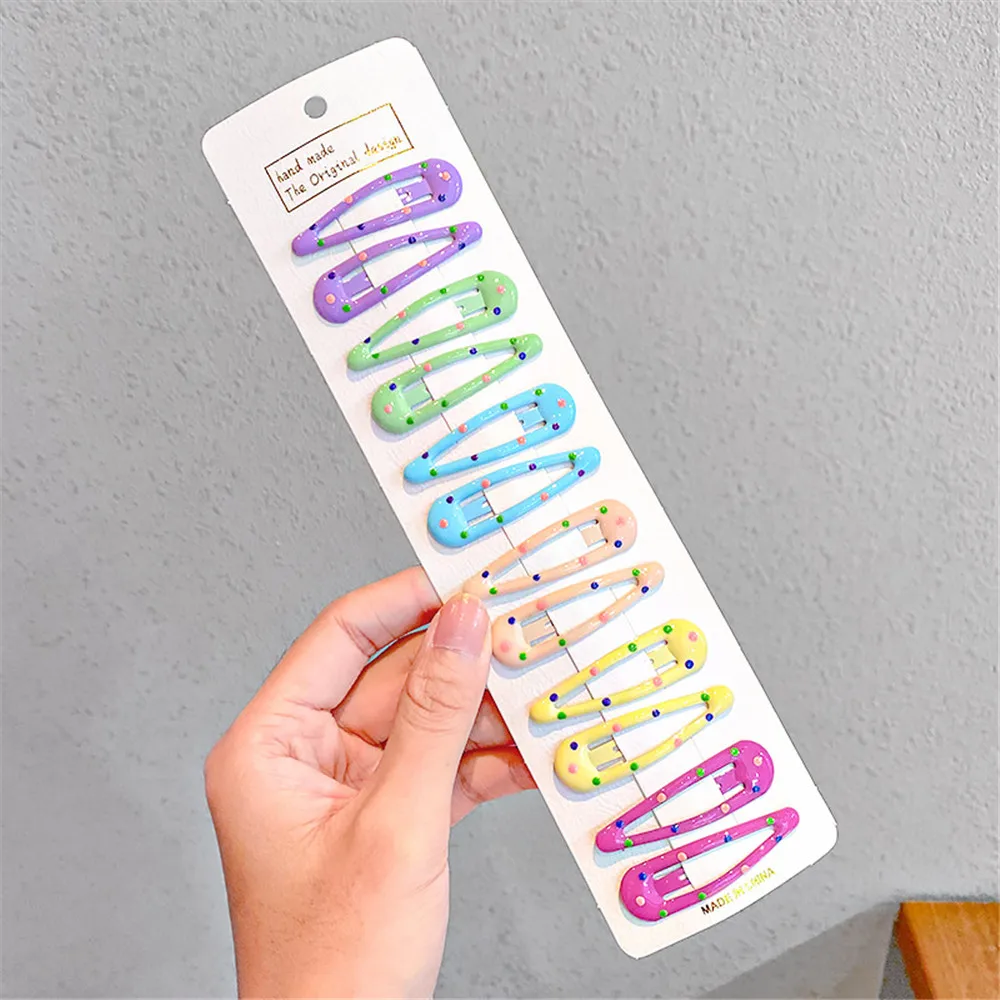 

6/10/12/20pcs/set New Girls Cute Colorful Star Waterdrop Shape Hairpins Kids Sweet Hair Clip Barrettes Fashion Hair Accessories