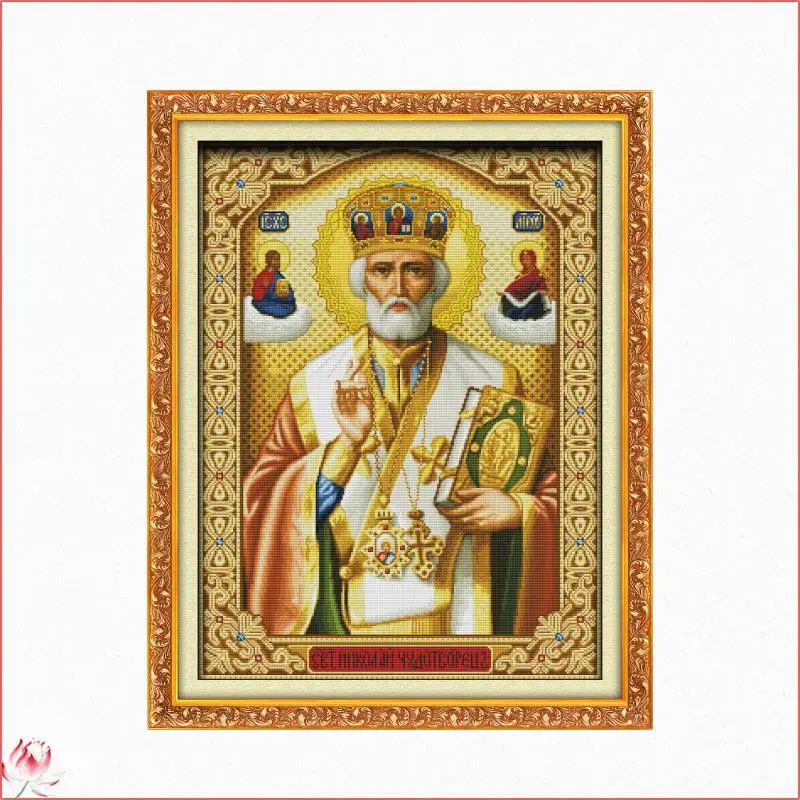 

Pope Character Patterns Counted 11 14CT Cross Stitch Set DIY Counted Cross-stitch Kit Embroidery Needlework Home Decoration