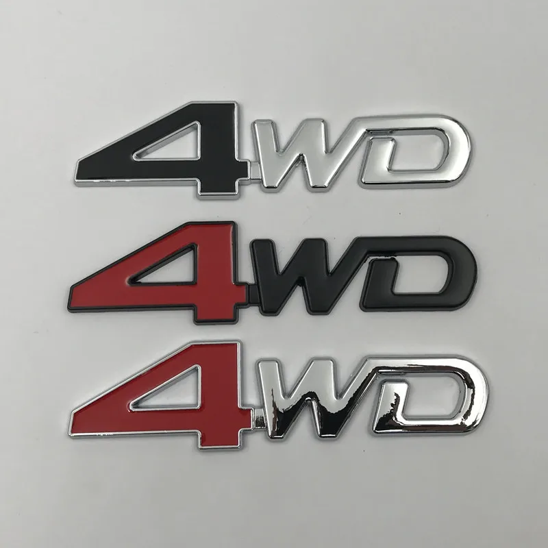 1Pcs 4WD Metal Sticker Car Styling 3D Chrome Emblem Badge Decal For SUV Trunk Honda Suzuki CRV Accord Civic Toyota Kia Vitara - купить по