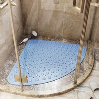 bathroom corner shower mat sector bath mat anti slip no smell triangle stand up bathmats machine washable suction cup drain hole
