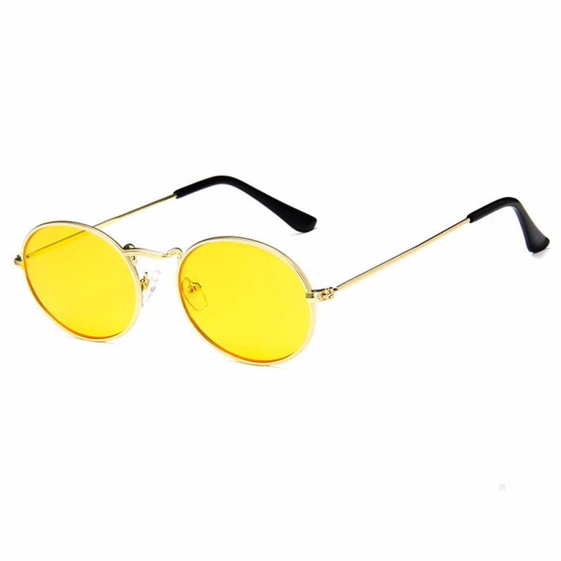Oval Women Sunglasses Men Glasses Lady Luxury Retro Metal Sun Vintage Mirror UV400 oculos de sol | Аксессуары для одежды