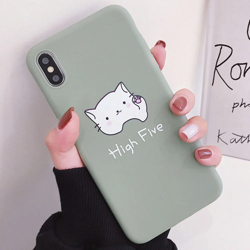 KISSCASE Soft TPU Case For iPhone XR XS MAX 7 8 6 6S Plus Cute Cat Animals Pattern Phone Funda X Back Cover |