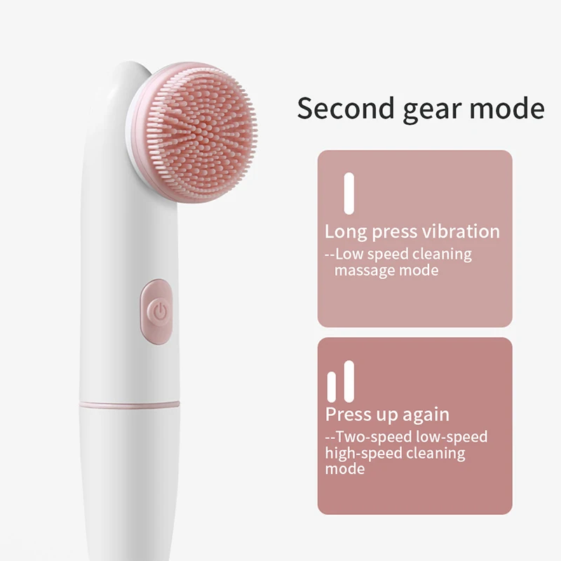 

2in1 Electric Silicone Facial Cleansing Brush Face Massager Vibrators Ultrasonic Cleaning Machine Blackhead Remover Skin Care