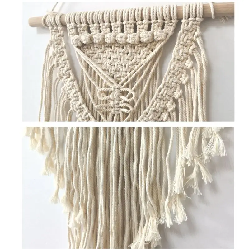 

Macrame Woven Wall Hanging Boho Chic Bohemian Room Geometric Tapestry Art Beautiful Apartment Dorm Room Decoration
