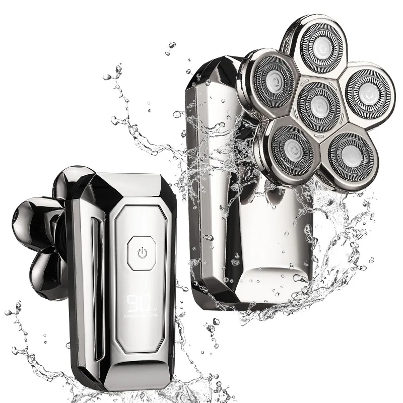 

USB Electric Portable Six-blade Men's Razor Waterproof Multi-function Shaving Haircut Shaving Head Machine Facial Hair Removal