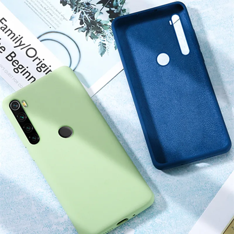 Чехол для Xiaomi Redmi Note 8T жидкий силиконовый мягкий ТПУ чехол с полной задней крышкой