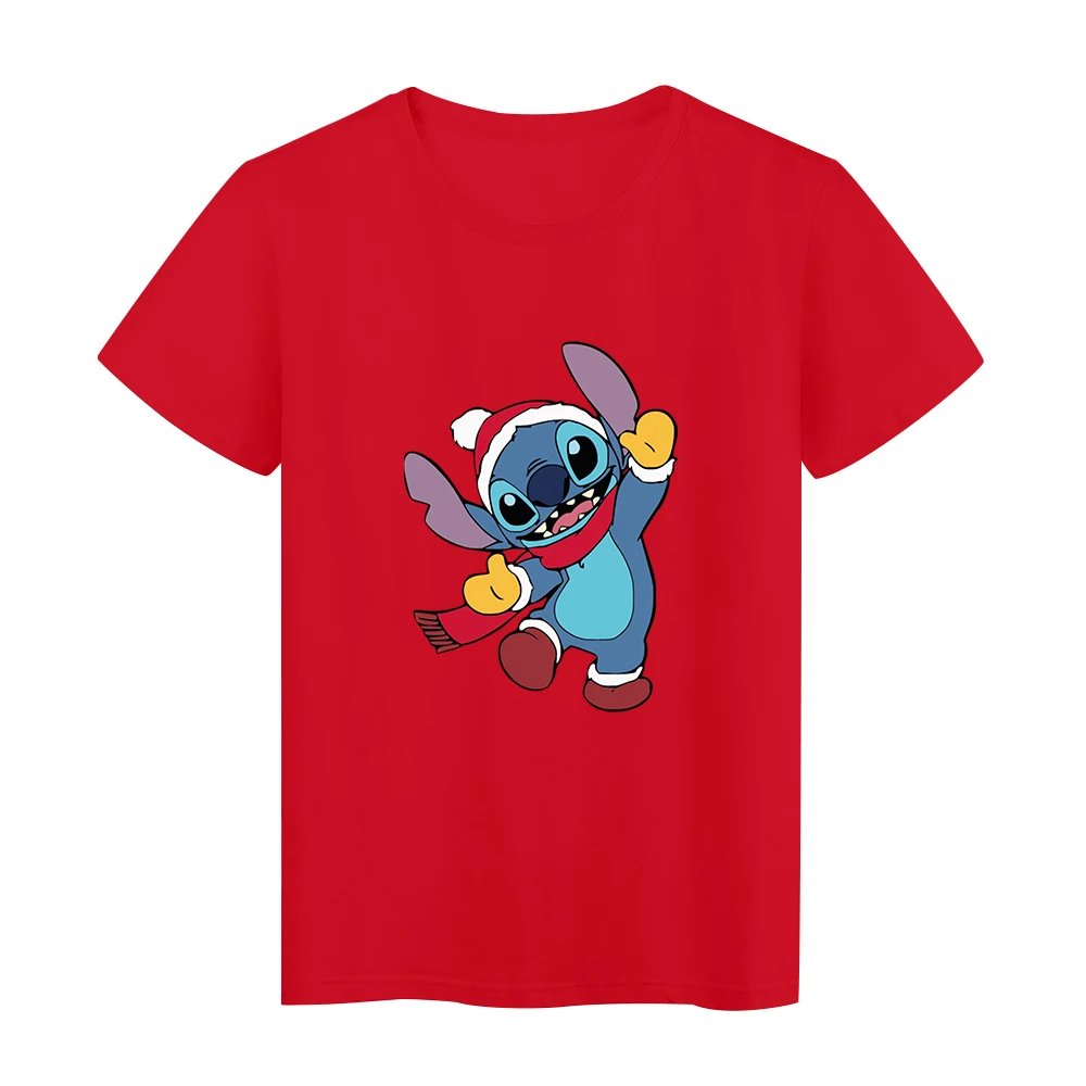 

Disney Stitch Wave Clothes Women Hipster Christmas Silent Night Loose T-shirt Funny Festival Arrivals Female Tshirt Harajuku