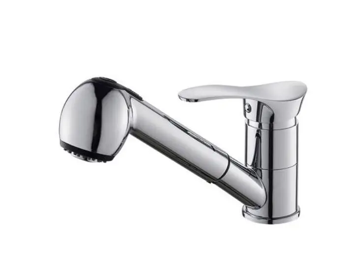 Полностью медный черный кухонный смеситель выдвижной кран для горячей и