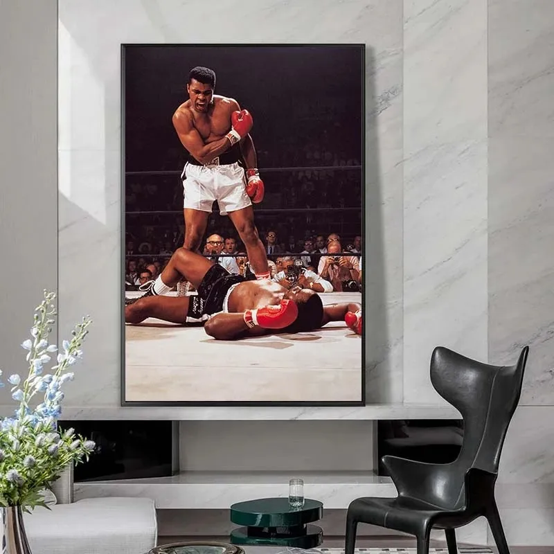 

Classic Muhammad Ali Canvas Painting Famous Boxer Inspirational Poster and Print Wall Art Pictures For Living Room Home Decor