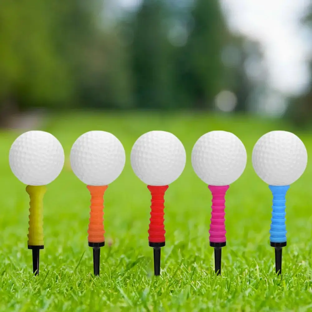 

3PCS Golf Bouncy Ball Tees Multiple Colors Golf Tees For Golf Ball Nail Soft Plastic Sleeve Plastic Ball Support Elastic Limit