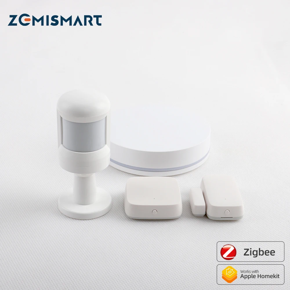ZemiSmart – capteur intelligent HomeKit Zigbee Hub, capteur PIR pour porte fenêtre, capteur de température et d'humidité, Kit de capteurs ZMHK-01Homekit