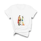 Футболка с принтом героев Диснея принцессы Мулан, футболки с графическим рисунком в стиле Харадзюку, летняя белая Базовая футболка с коротким рукавом, топы, уличная одежда