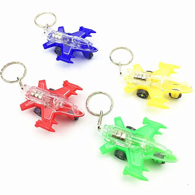

Mini Plane LED Light-Up Toys Keychain Party Favors Kids Toy Gift Gadgets Bag Pendant J2HD