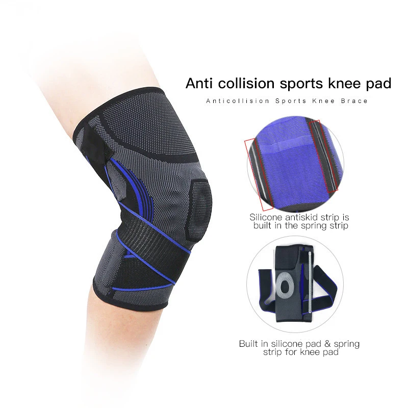 

Fitness Running Cycling Knee Support Braces Elastic Anti-Collision Sport Compression Knee Pad Sleeve For Basketball Volleyball