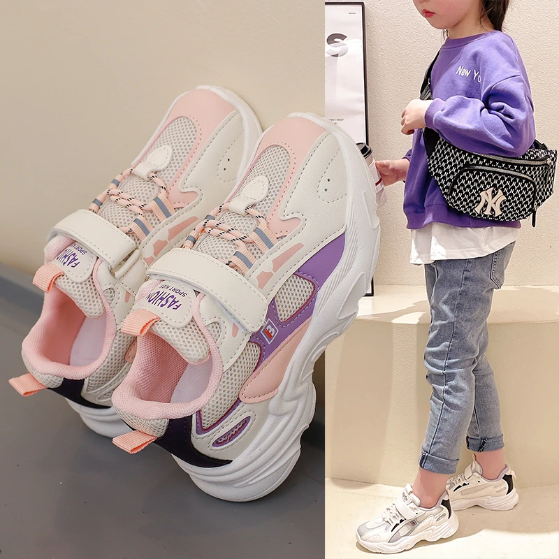 2021 Girls Casual Shoes Light Mesh Sneakers Kids Summer Breathable Children Fashion Tenis Cute Sport Cartoon Running Footwear | Спорт и