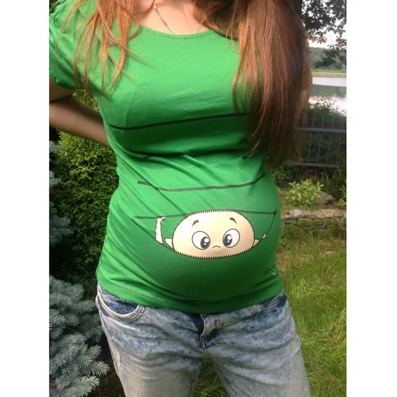 

New hot trend maternity dress cute baby round neck print short sleeve comfortable cotton maternity dress T-shirt