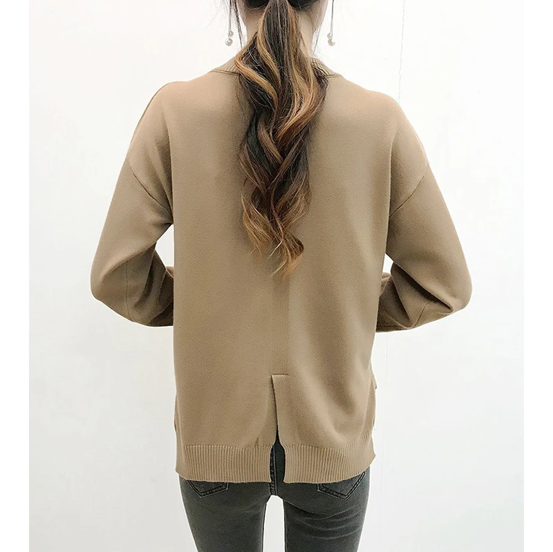 Модные свободные вязаные свитера с круглым вырезом и кисточками для женщин 2018