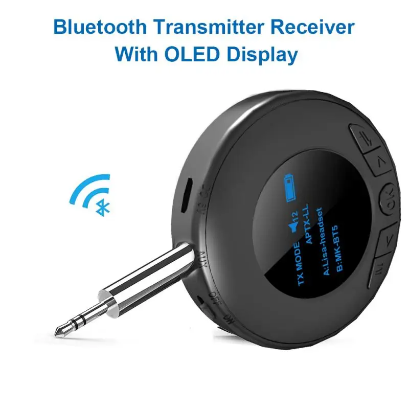 

3.5Mm Dongle Bluetooth-compatible 5.0 Audio Receiver Transmitter With LCD Display 2IN1 Mini AUX USB Wireless Adapter For TV Car