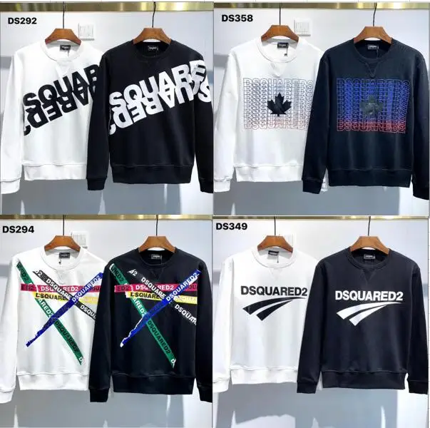 

Genuine DSquared2 Men's Ms. Round neck sweater motorcycle letter print cotton casual custom products