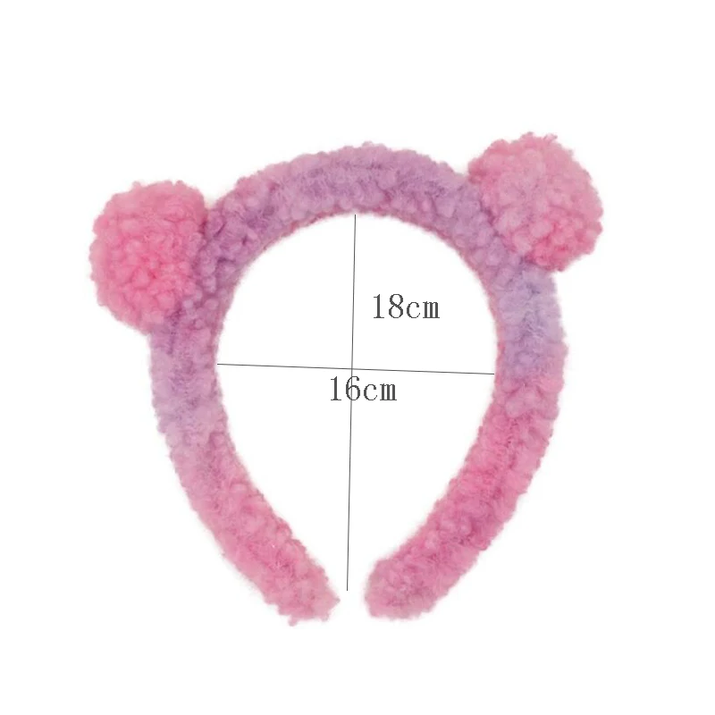 

New Women Cute Bear Ear Elastic Headbands Coral Fleece Headband for Washing Hair Bands for Girls Hair Hoop Hair Accessories