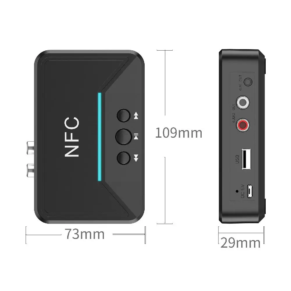 Bluetooth Receiver With Dc Usb 3.5mm Aux 2 Rca Low Latency Audio Hifi Wireless Adapter For Phone/Home Music System | Электроника