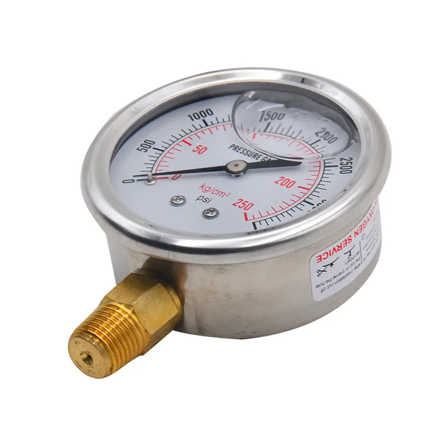 CARPRIE Silver Stainless Steel Hydraulic Liquid Filled Fuel Pressure Gauge 0-3500 PSI Manometer Display Digital | Автомобили и