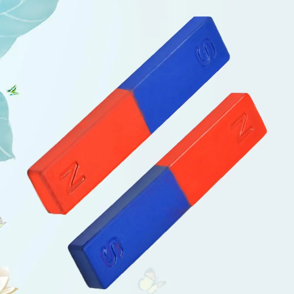 

2Pcs/Set Physics Experiment Pole Teaching Tool Red Blue Painted N/S Bar Magnet Red Blue Painted Magnetic Physics Experiment Tool