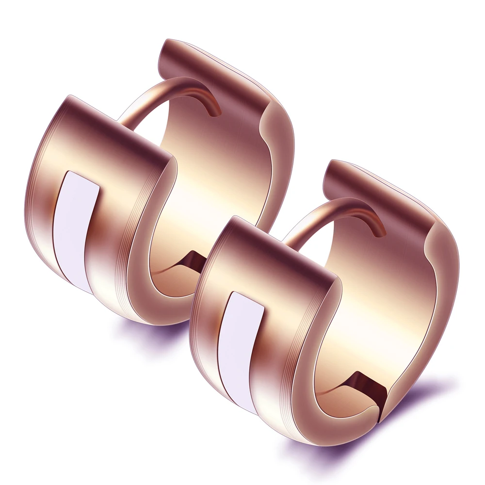 7mm Wide Two Colors 316L Stainless Steel Hoop Earrings for men women wholesale Rock Enamel Jewelry earrings | Украшения и