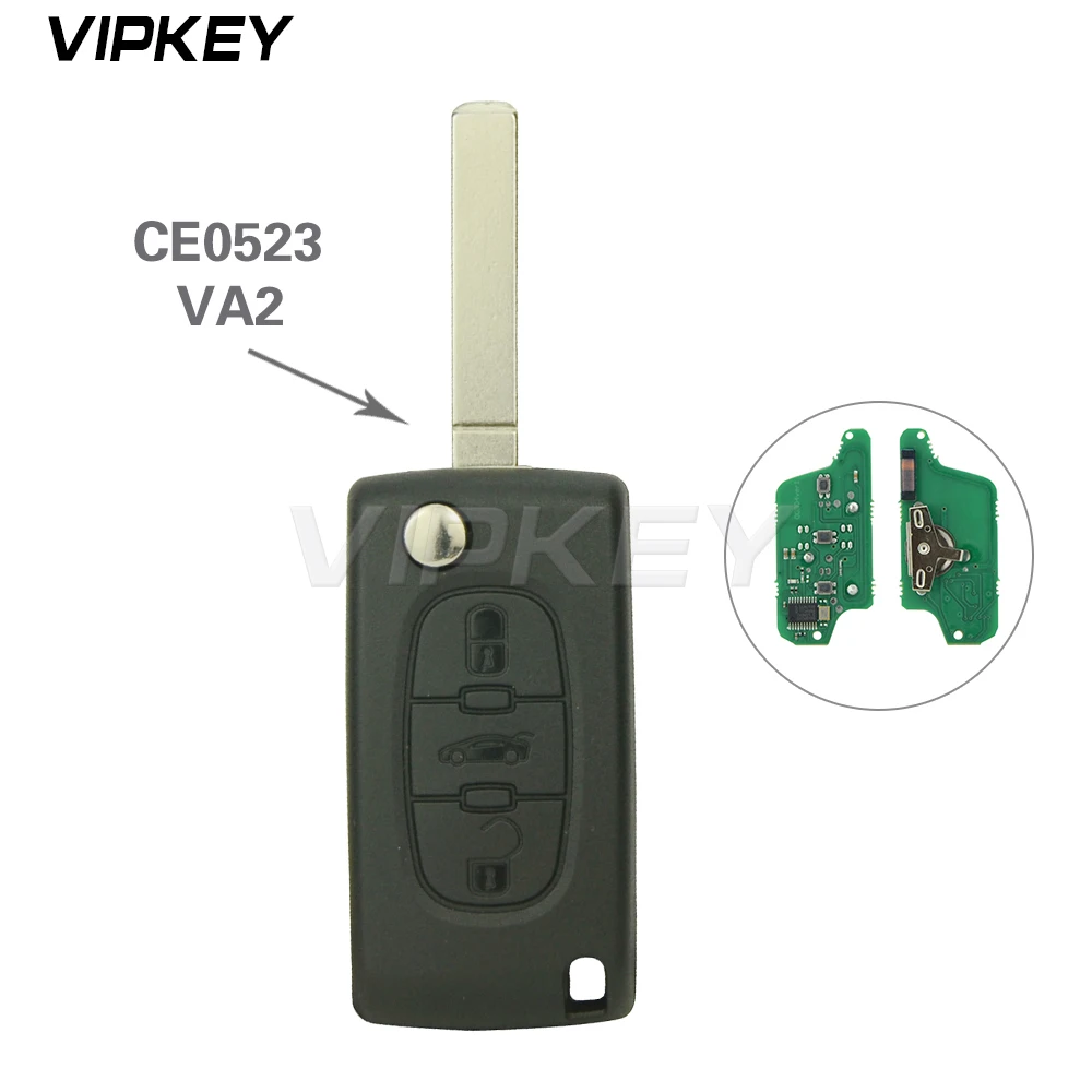 CE0523 дистанционный Автомобильный ключ 2 или 3 кнопки 433 МГц ID46 - PCF7941 ASK HU83 VA2 для Peugeot