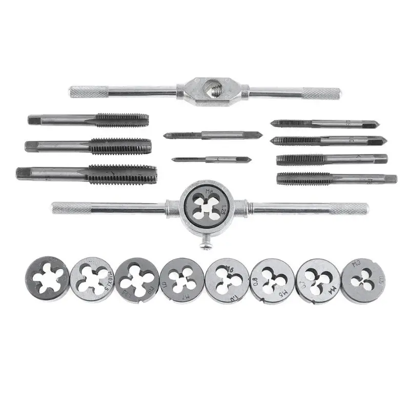 

20pcs Tap and Die Cutter Alloy Steel Wrench Threaded Cutting Nut Bolt Screw Thread Metric with Twisted Hand Tool