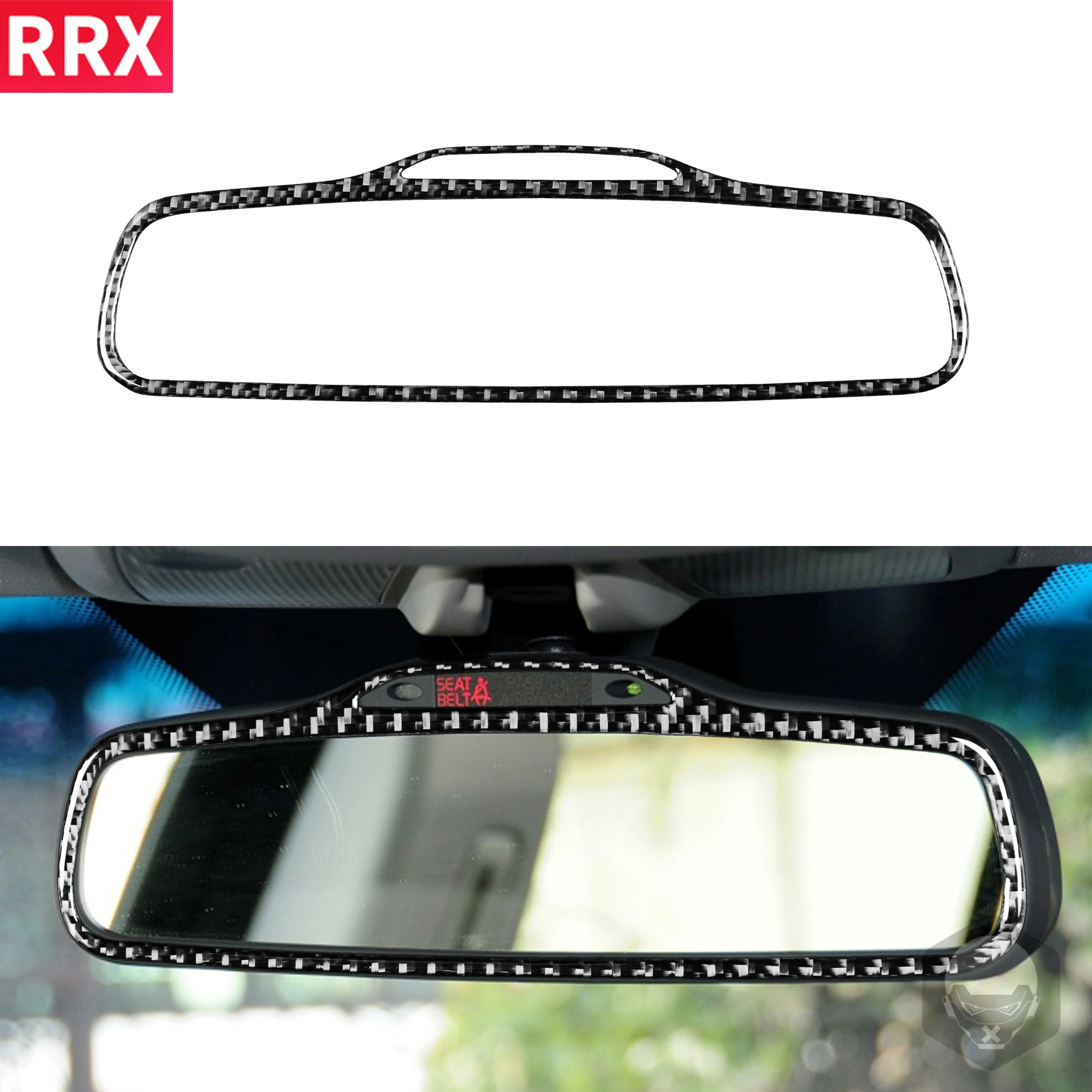 

RRX For Volvo XC90 2003-2014 Black Carbon Fiber Stickers Rear View Mirror Frame Cover Trim Decoration Interiors Car Accessories