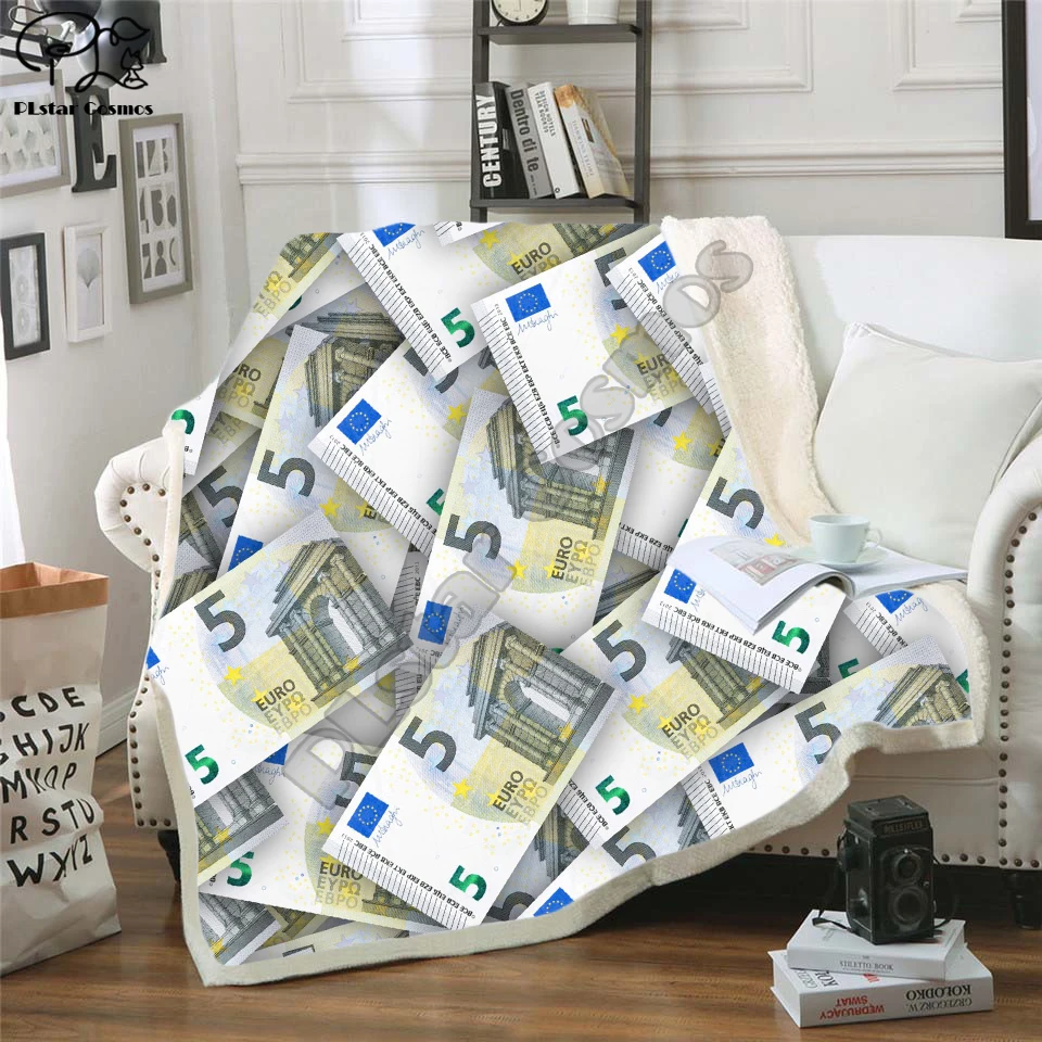 Прохладный долларов деньги 3D печатных подстежка на искусственном меху покрывало