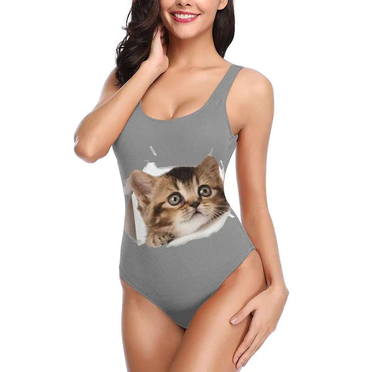 

Женский соблазнительный бикини 2021, женский купальник Ocelot, Цельный купальник с мультяшным котом, женский купальный костюм