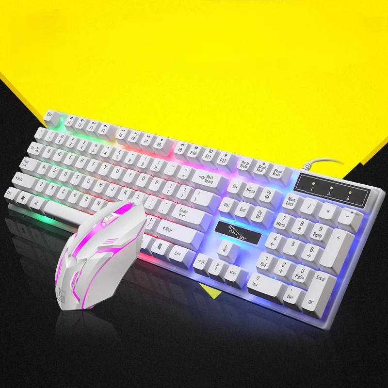 

Mechanical Keyboard Set Gaming Keyboard And Mouse Wired Backlight Mechanical Feeling Keyboard Gamer Kit Silent 1000DPI Gaming