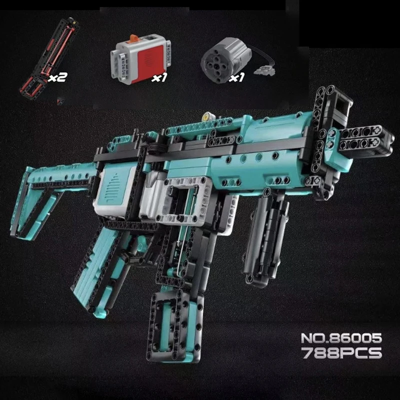 788 шт. Детский конструктор MOC Electric MP5 красный и синий |