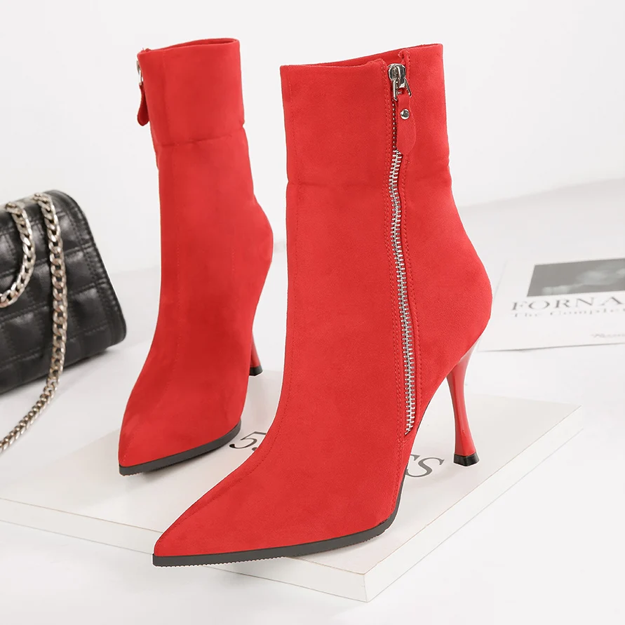 2019 г. Модные женские ботильоны на высоком каблуке 9 см носки Фетиш сапоги Весенние