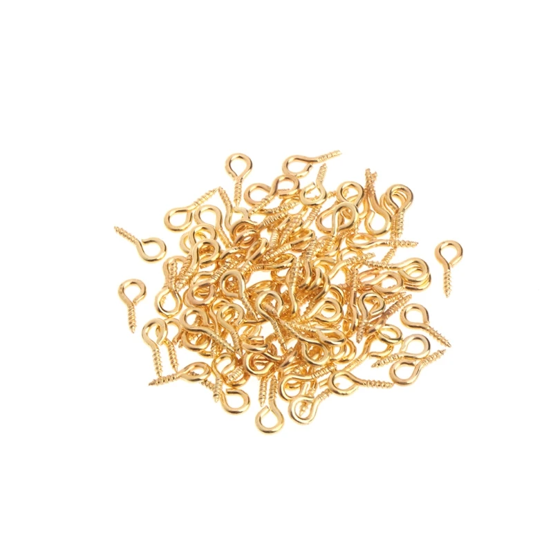 

100 Pcs Jewelry Screw Claw Golden Silver Accessories DIY Mini Eye Pins Bolt Bail