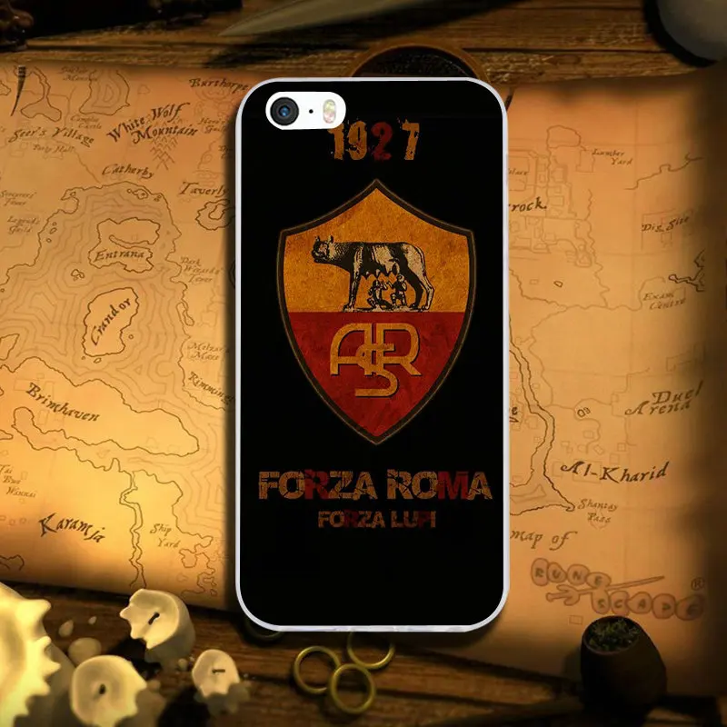 Логотип Roma Футбол мягкий силиконовый чехол для телефона чехол для iPhone X XR XS Max 6 6S 6plus 6splus 7 7plus 8 8Plus 5 5S 5C SE 4S сумки