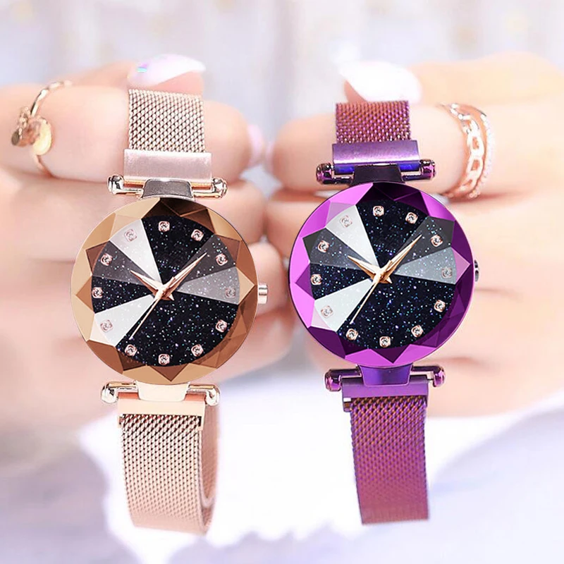 Frauen Starry Uhren Luxus Magnetische Starry Sky Armband Uhr Mode Diamant Weibliche Quarz Armbanduhren Relogio Feminino