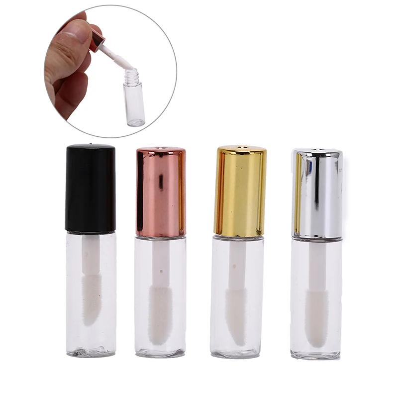 10pcs/lot 1.2ML Mini Empty PE Lip Gloss Tubes Plastic Balm Tube Lipstick Sample Cosmetic Container With Gold Cap |