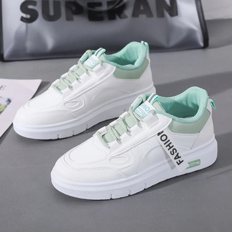 

Women Casual Shoes 2021 Spring Women Sneakers Fashion Shoes Woman Breathable PU Leather Shoes Flats Platform White Women Shoes