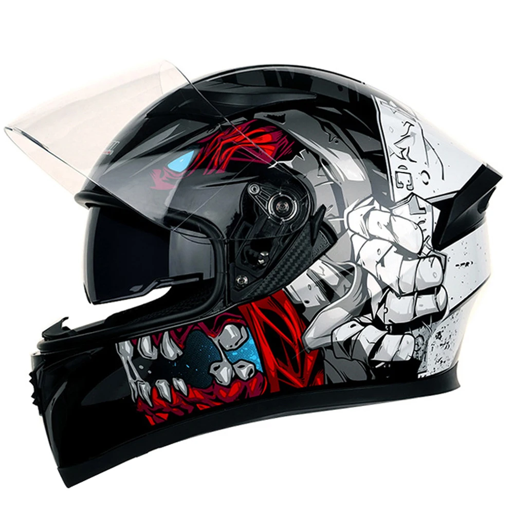 

JIEKAI Motorcycle Helmet Full Face Casco Moto Washable Lining Double Visor Motocross Motorbike Capacete Moto Personality Helmets