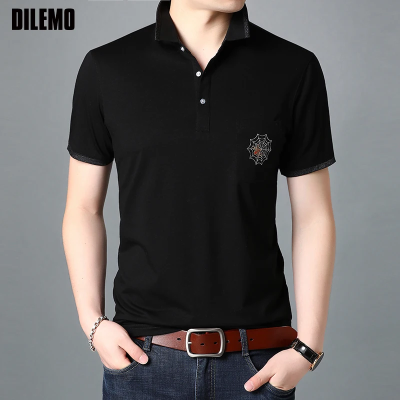 

Top Quality New Summer Brand Mens Polo Shirts Designer Plain Short Sleeve Casual Tops Fashions Man Clothing 2021