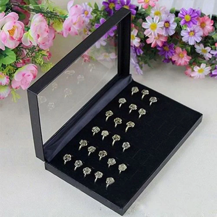 

Hot Sales Fashion Portable Velvet Jewelry Ring Jewelry Display Organizer Box Tray Holder Earring Jewelry Storage Case Showcase