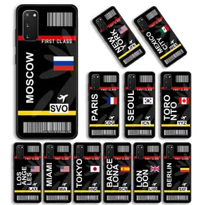 phone case for samsung galaxy s20 fe s21 ultra 5g s8 s9 s10 s20 plus s10e tpu coque black cover exclusive label air tickets free global shipping