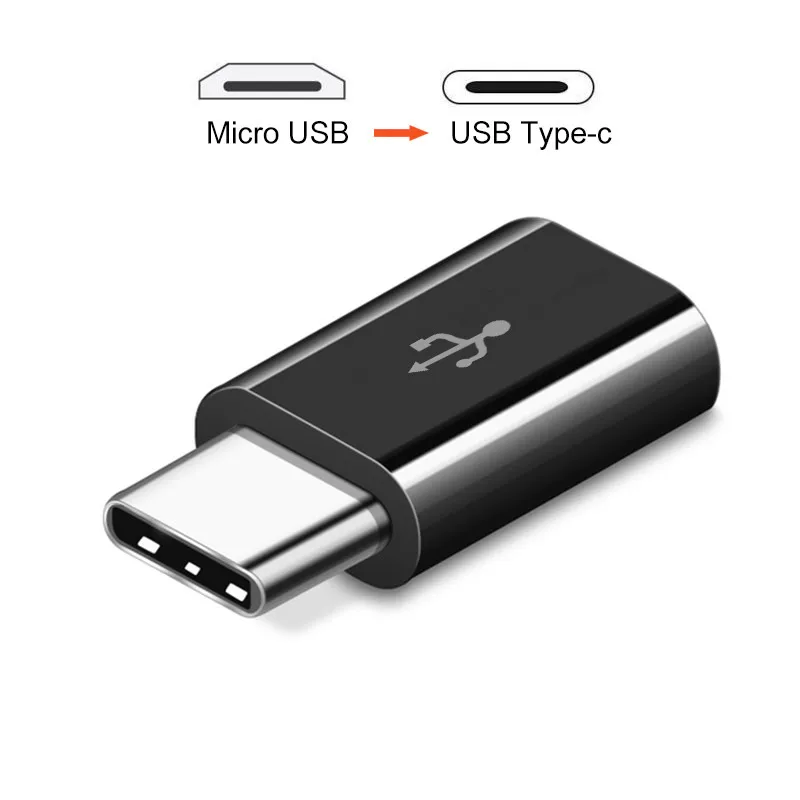 1 PCS Black Type C к Micro USB адаптер OTG конвертер для samsung s8 huawei P10 P9 зарядное устройство для трансмиссии разъем - Цвет: 1 PCS Black