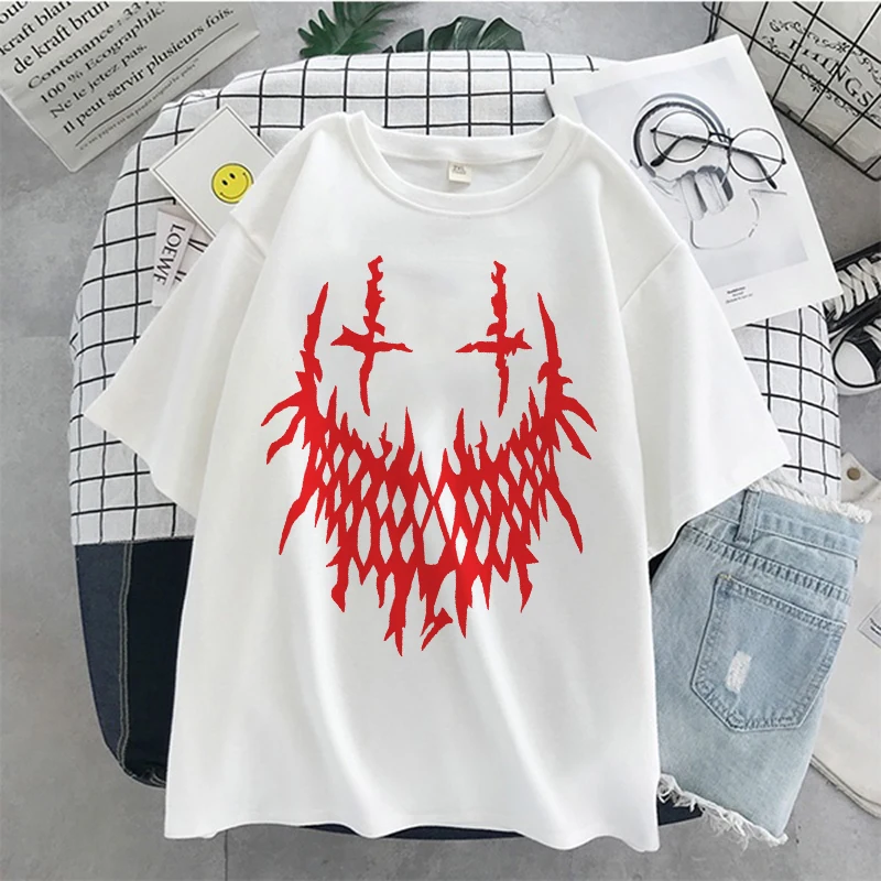 

Women's t-shirts korean Black Oversized Tshirt Tops harajuku vintage aesthetic gothic graphic punk clothes dropshipping Hip Hop
