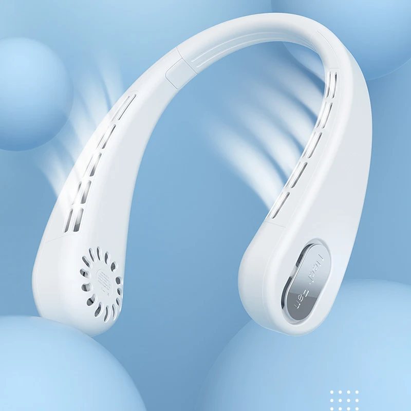 

Portable Neck Fan Bladeless USB Rechargeable Personal Hanging Cooling Fans 3 Speeds for Traveling Sports Office Long Use Time