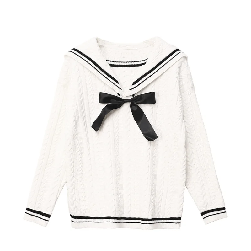 

Сезон осень-зима; С круглым воротником Женский вязаный свитер Harajuku Kawaii Япония Стиль теплый уютный пуловер Женский вязаный свитер опрятный С...